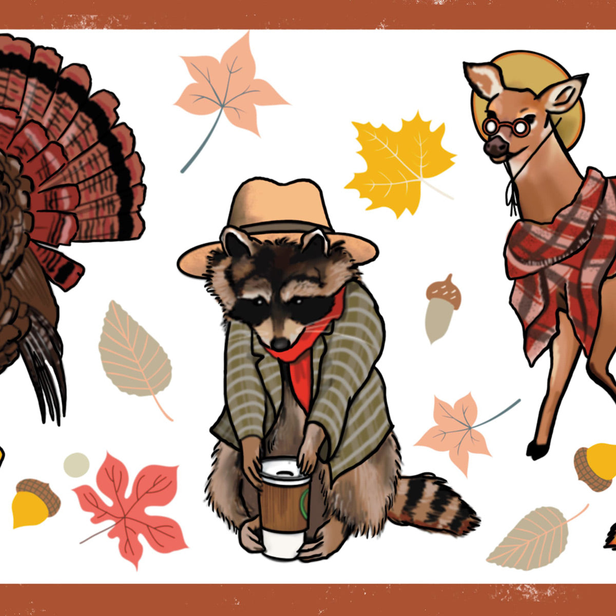 Autumn Animals Fall Seasonal Custom Candle