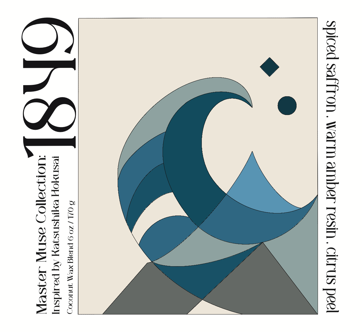 1849 - Master Muse Glass Jar Candle (Inspired by Hokusai)