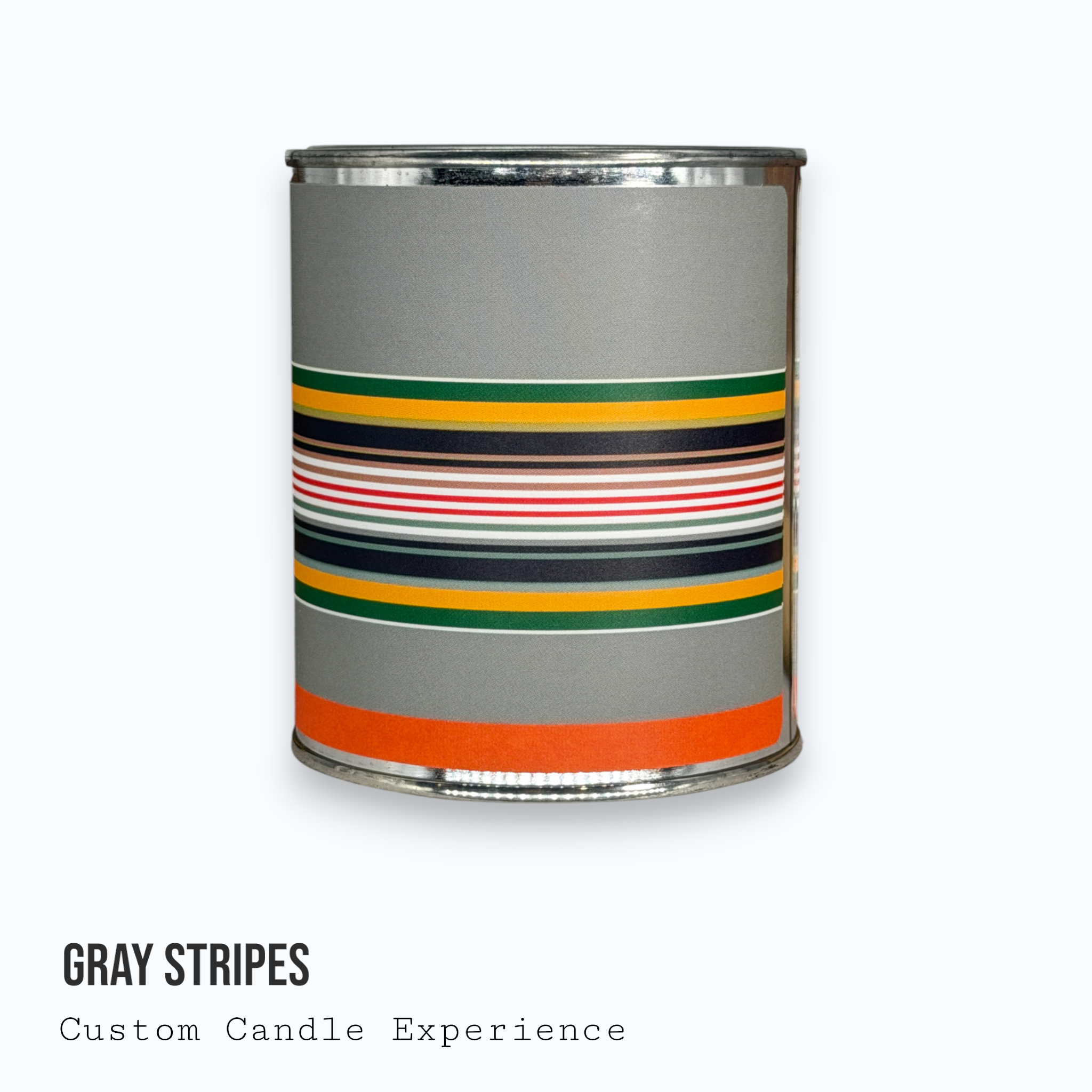 Gray Stripes Custom Candle