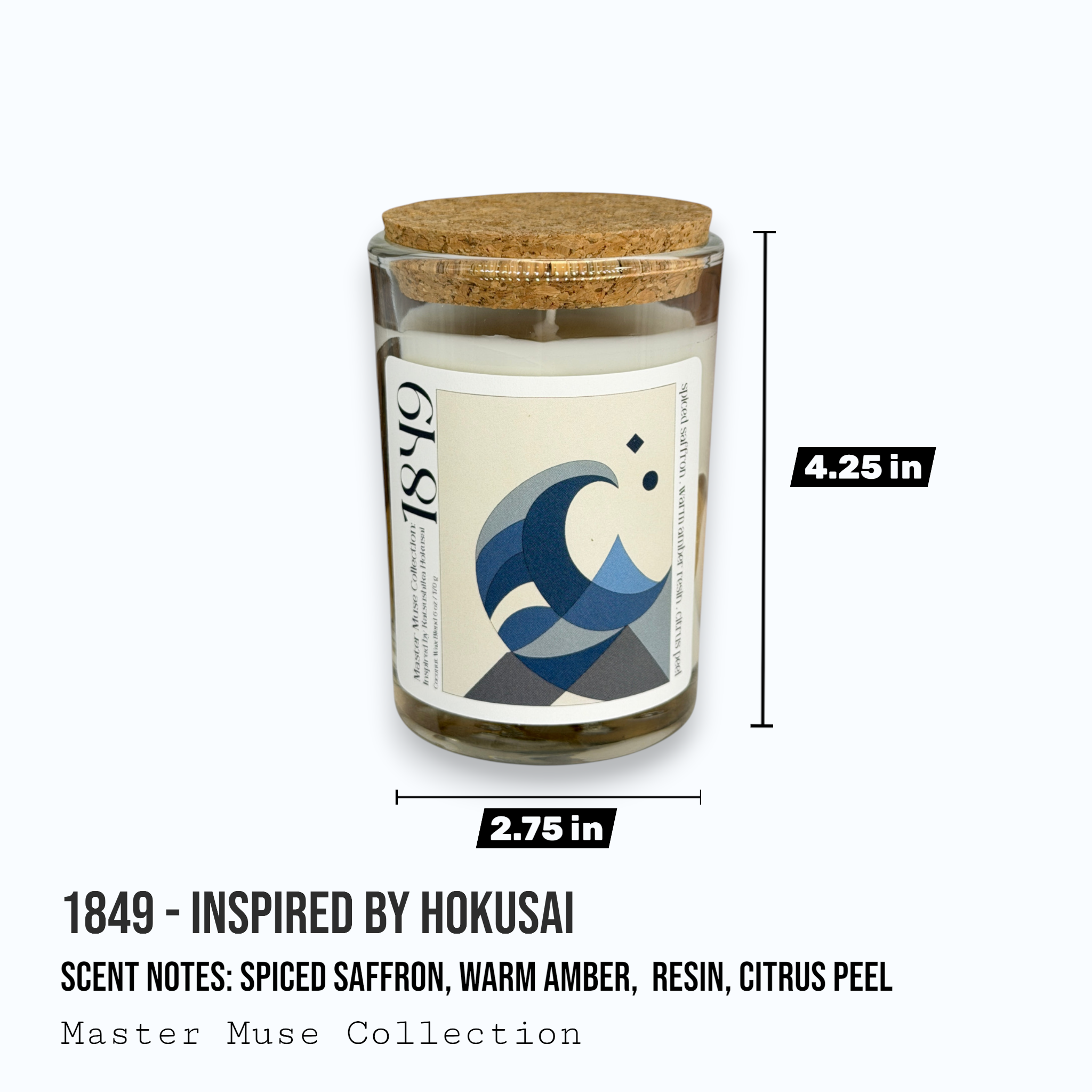 1849 - Master Muse Glass Jar Candle (Inspired by Hokusai)