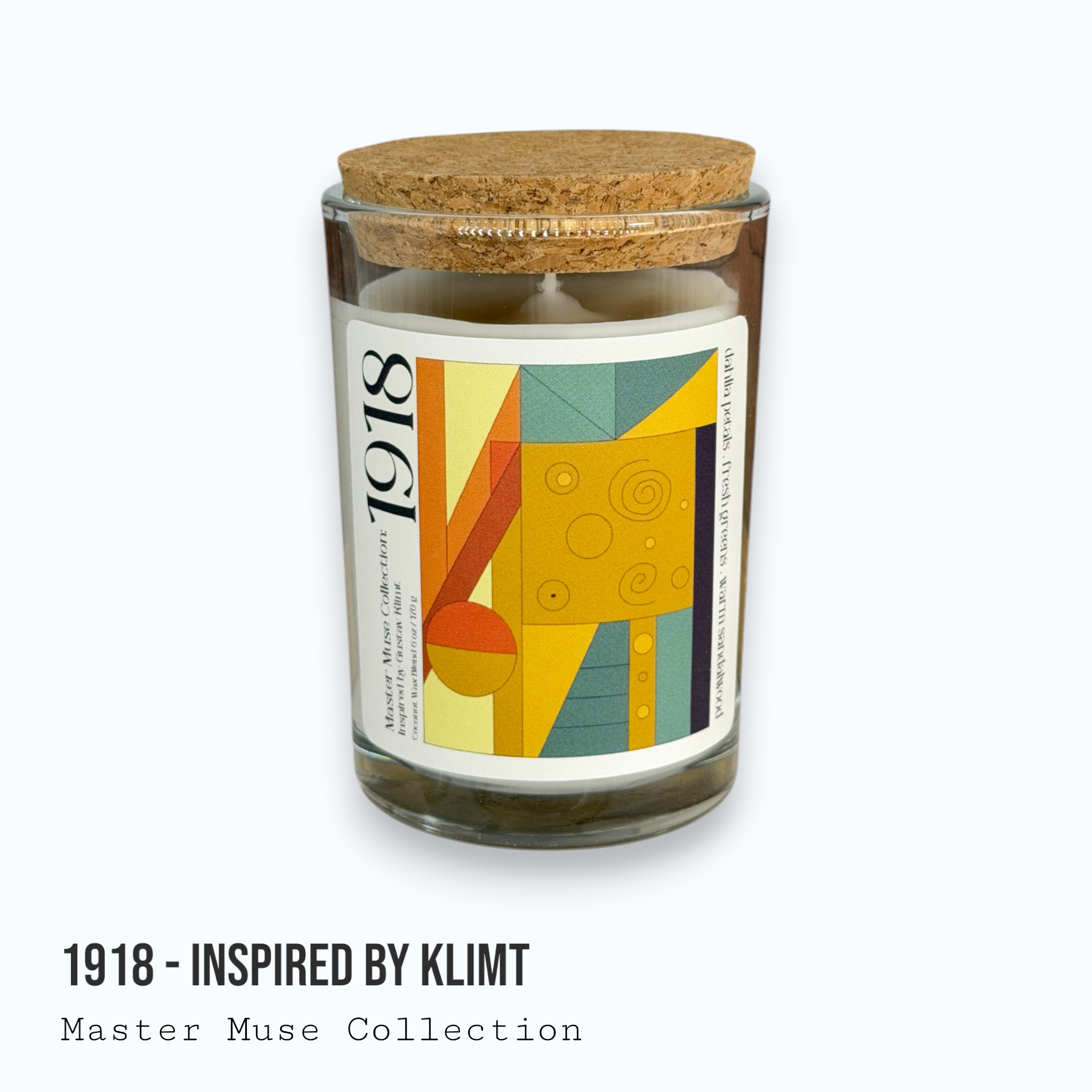 1918 - Master Muse Glass Jar Candle (Inspired by Klimt)
