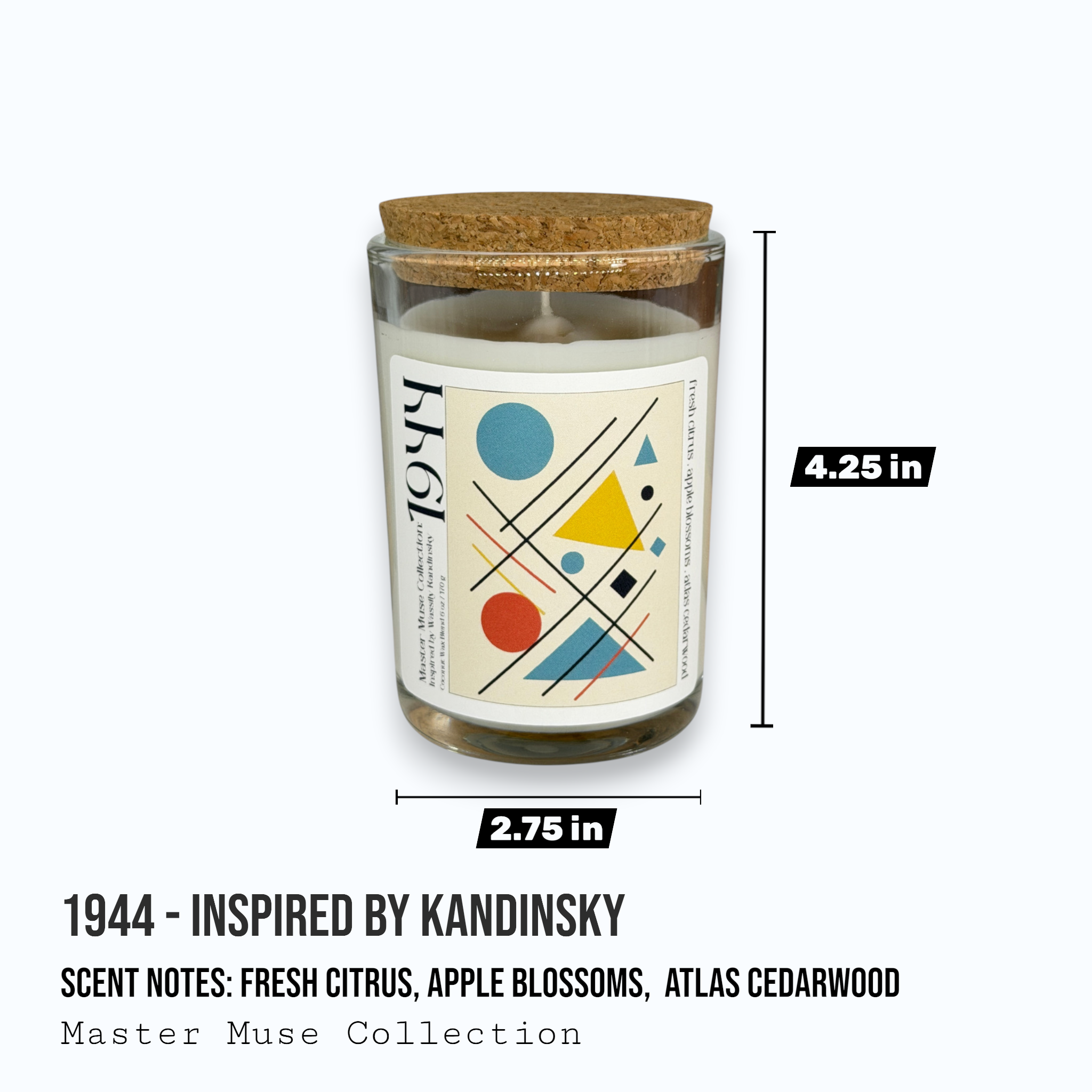 1944 - Master Muse Glass Jar Candle (Inspired by Kandinsky)