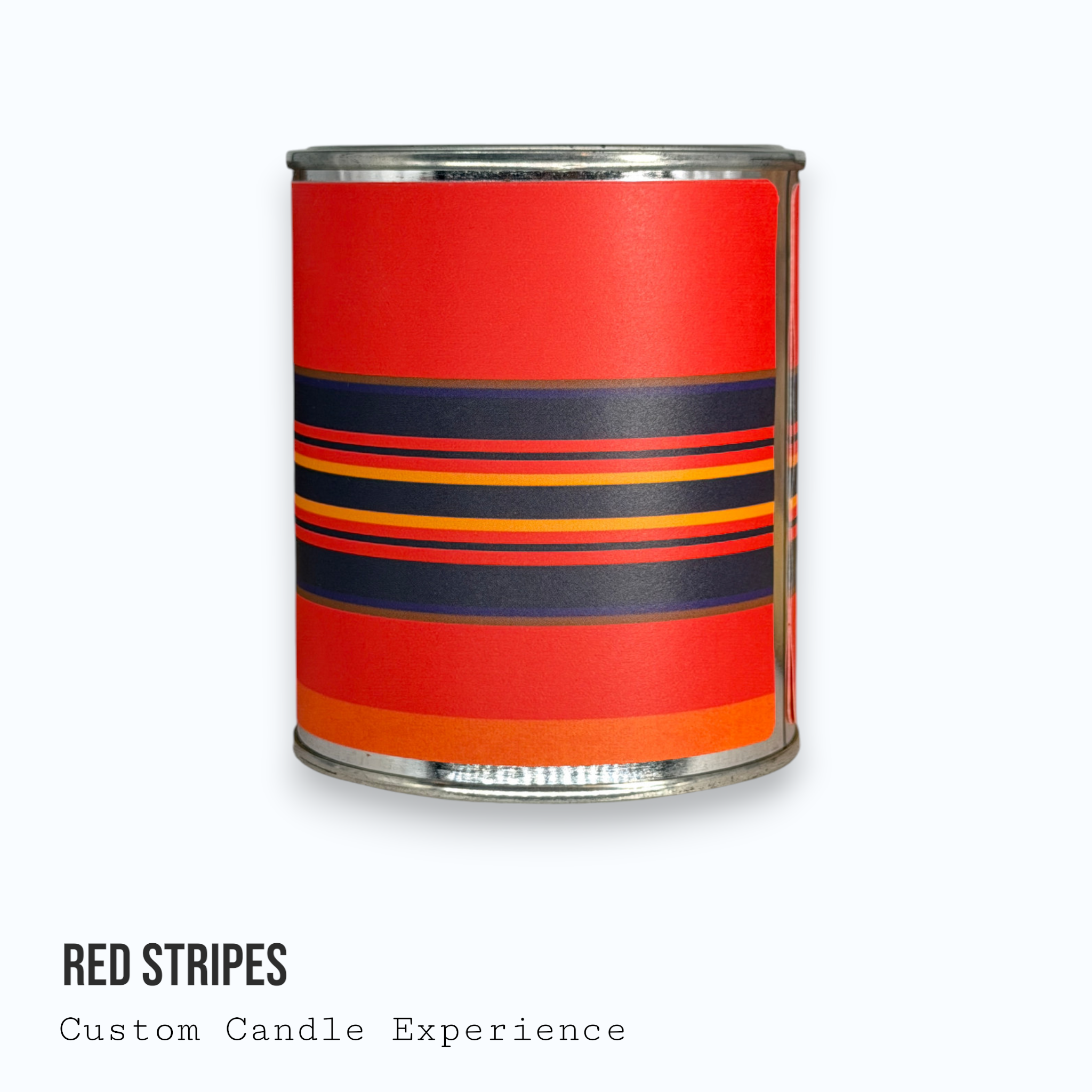 Red Stripes Custom Candle