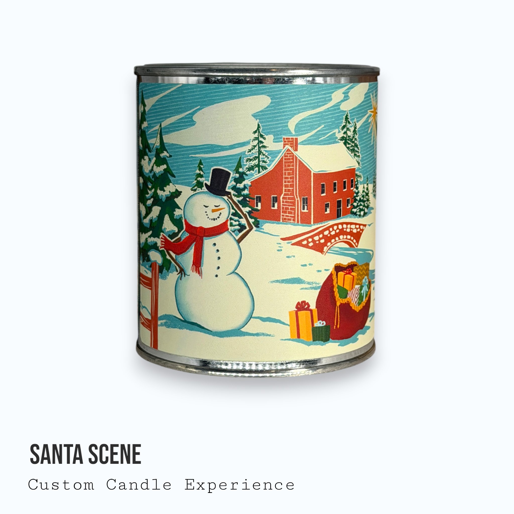 Santa Scene Christmas Seasonal Custom Candle
