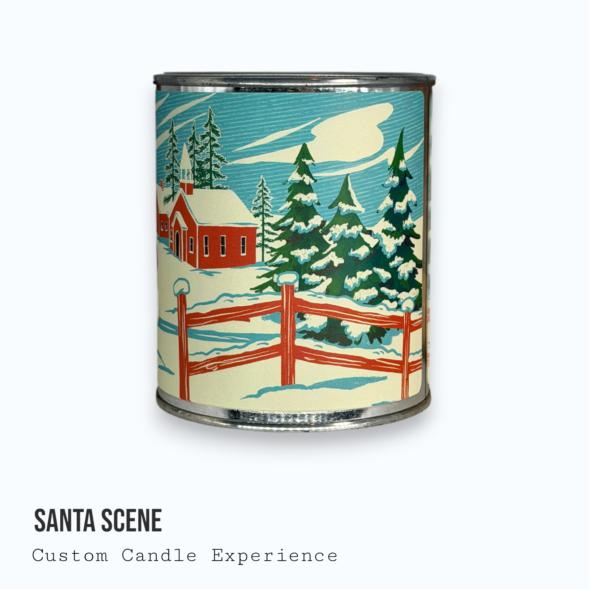 Santa Scene Christmas Seasonal Custom Candle