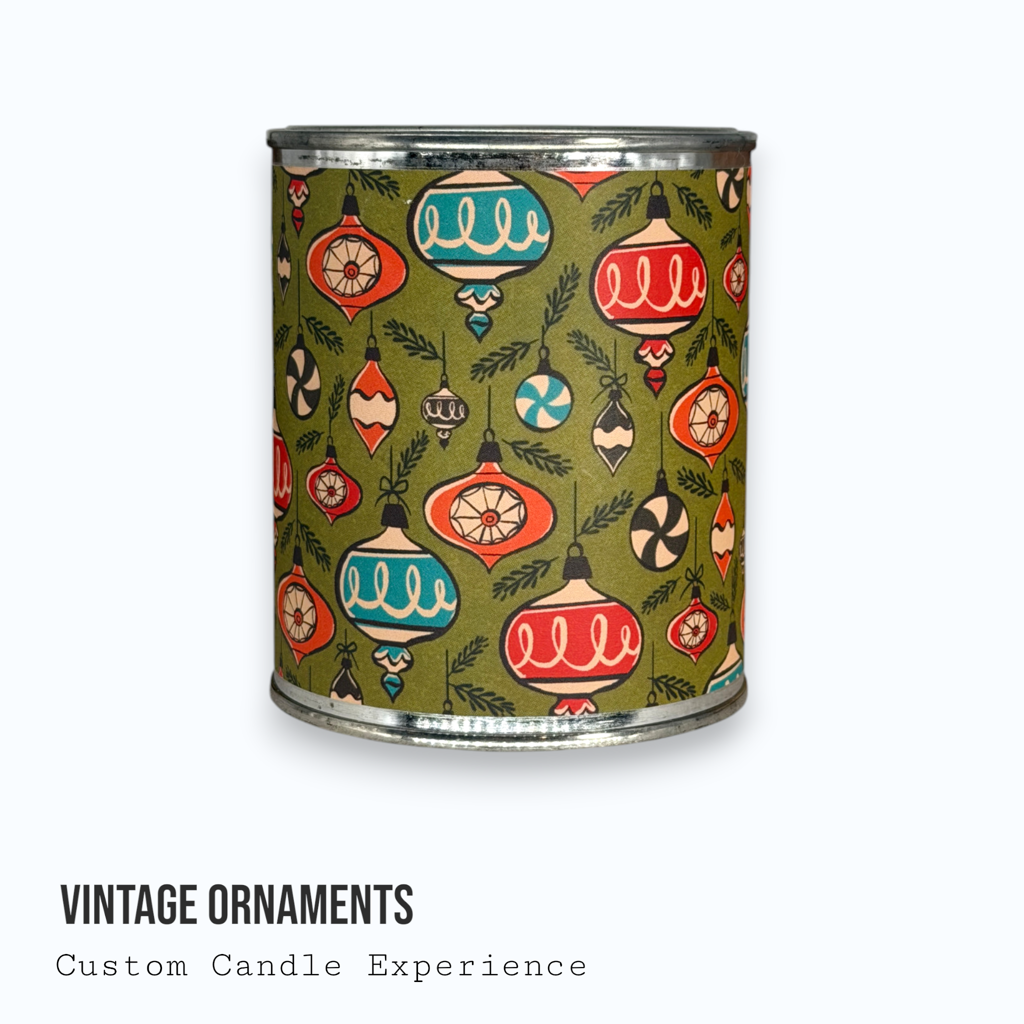 Vintage Ornaments Christmas Seasonal Custom Candle