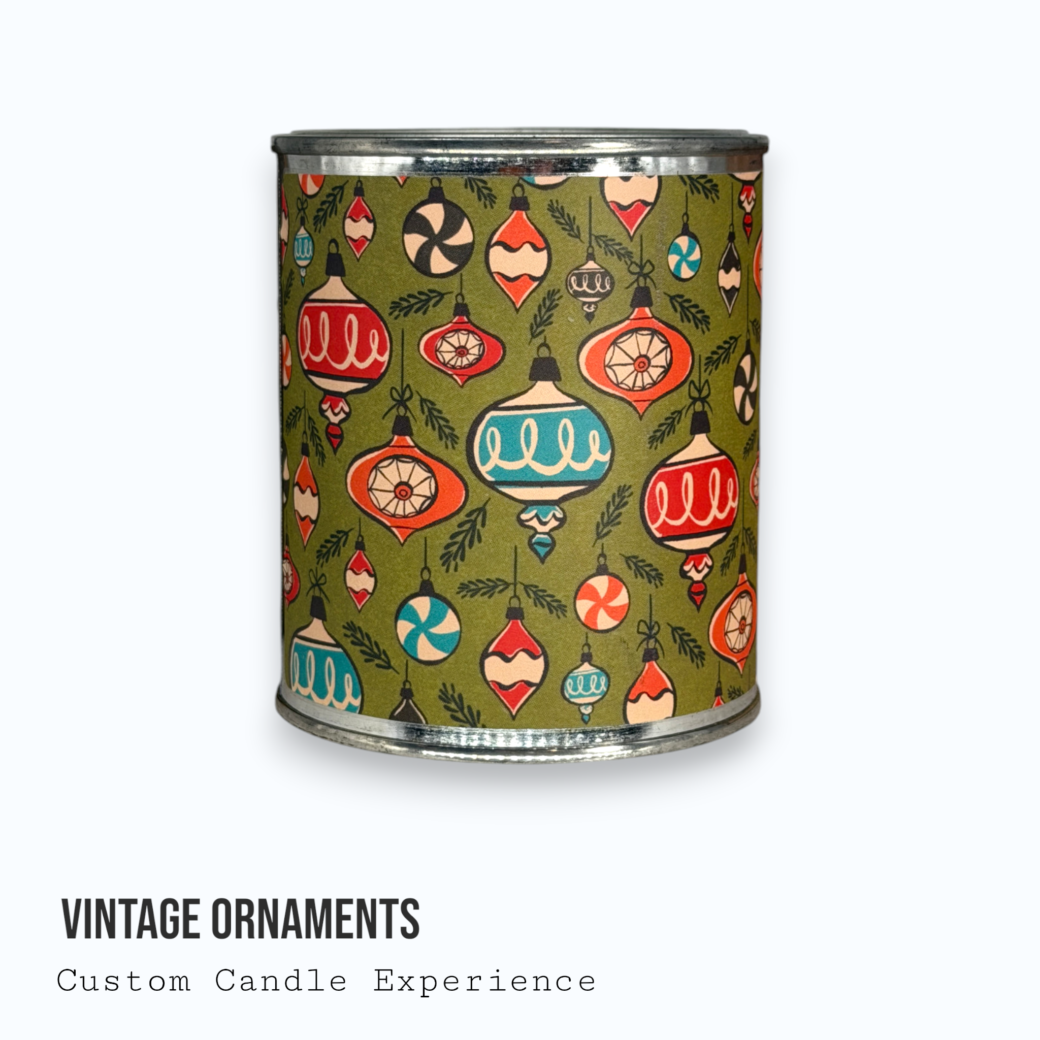 Vintage Ornaments Christmas Seasonal Custom Candle