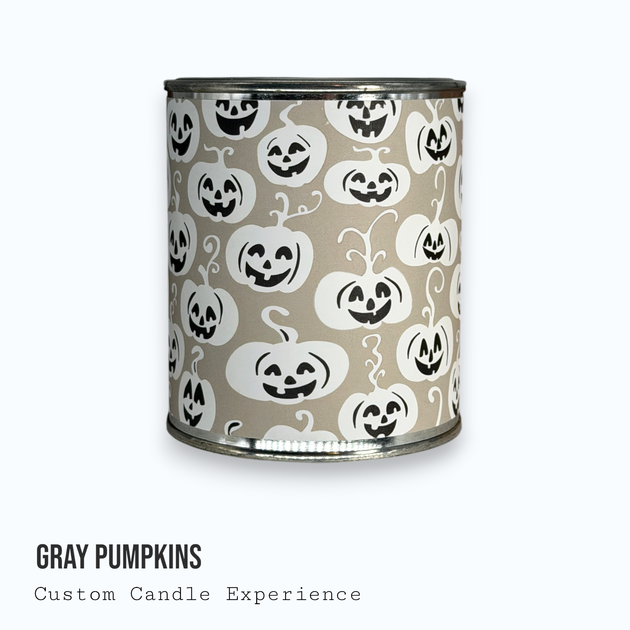 Grey Pumpkins Fall / Halloween Custom Candle