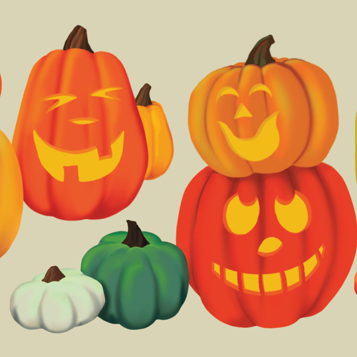 Jack-O-Lanterns Fall / Halloween Custom Candle