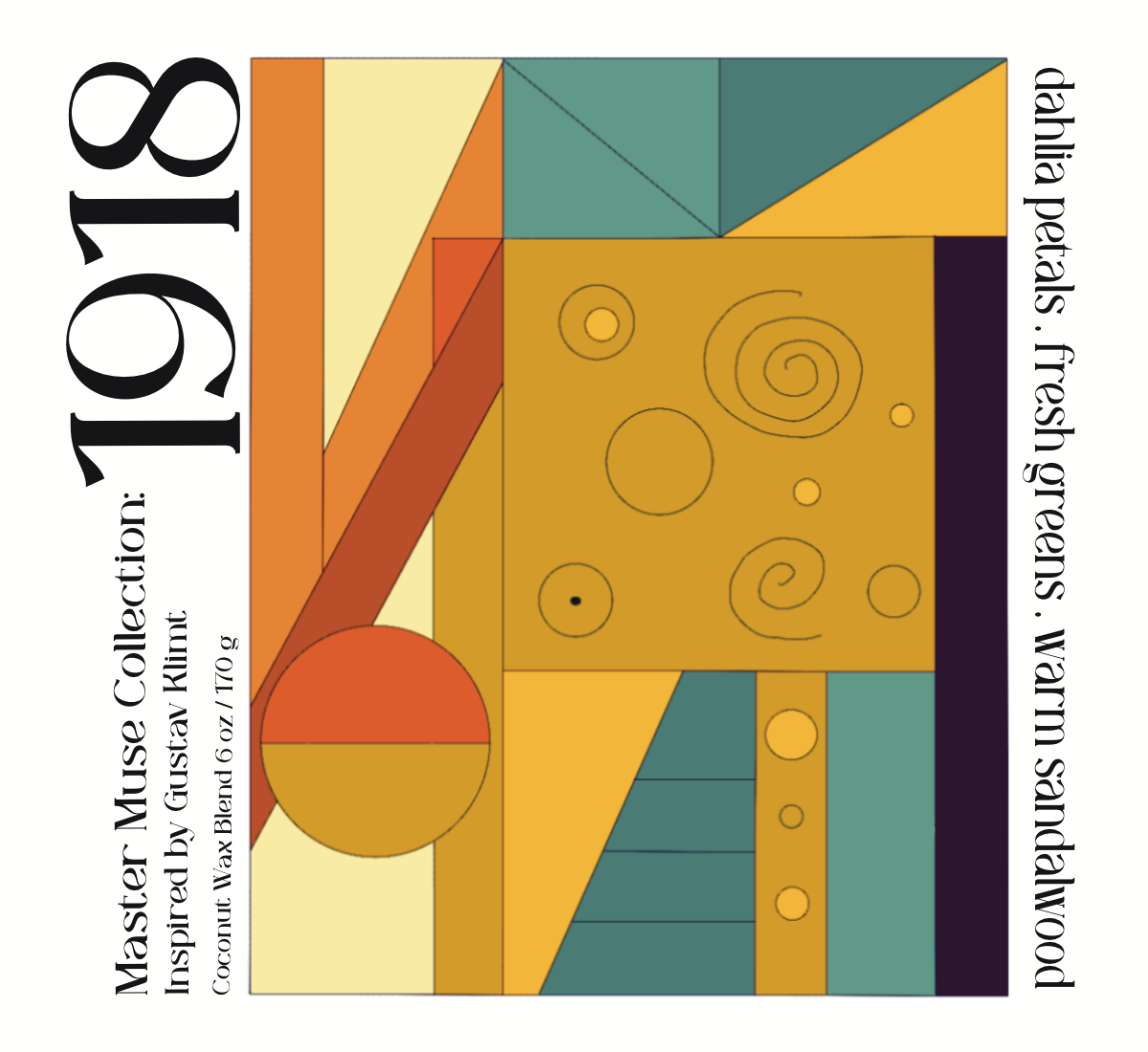 1918 - Master Muse Glass Jar Candle (Inspired by Klimt)