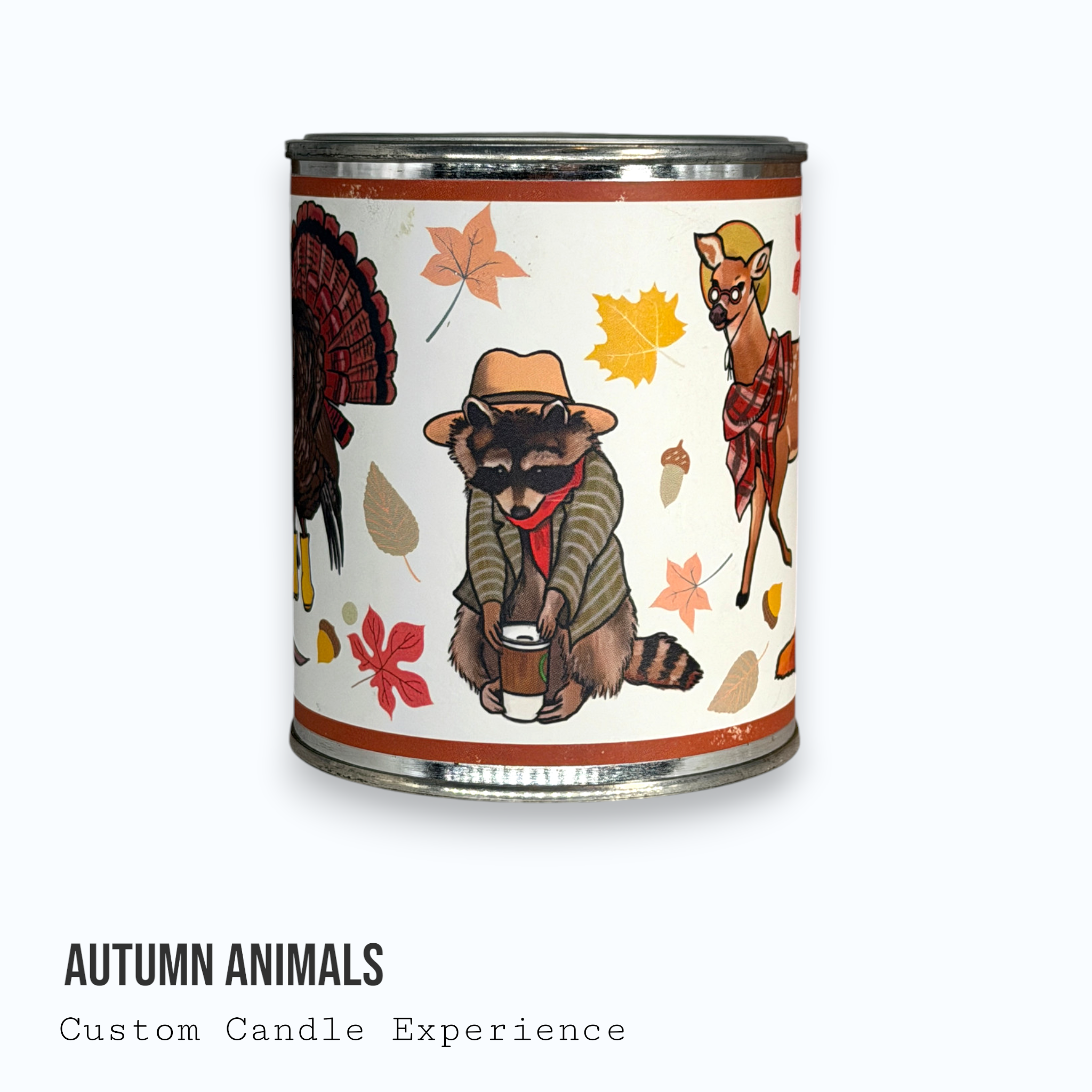 Autumn Animals Fall Seasonal Custom Candle