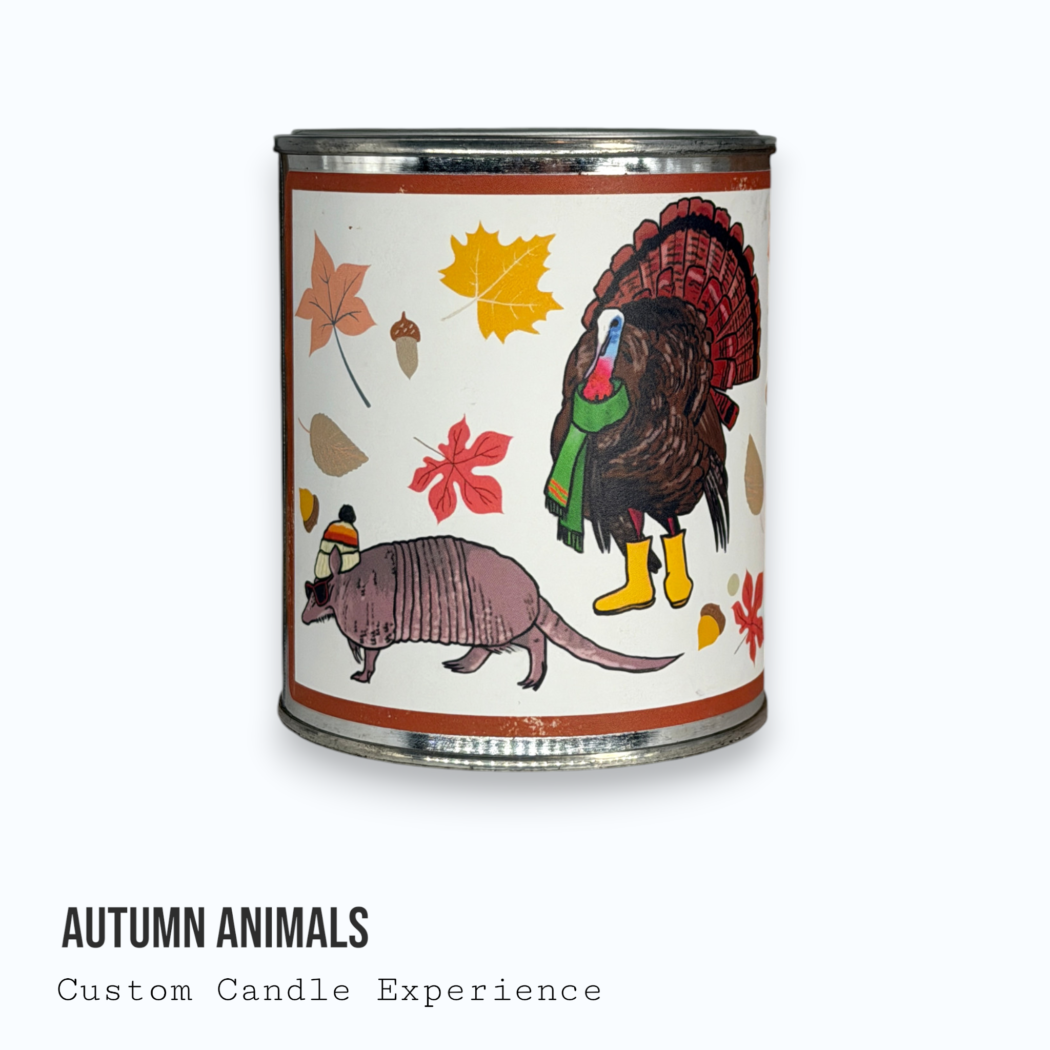 Autumn Animals Fall Seasonal Custom Candle