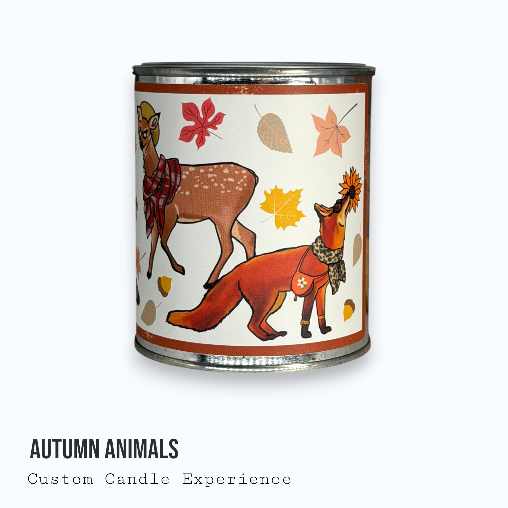 Autumn Animals Fall Seasonal Custom Candle
