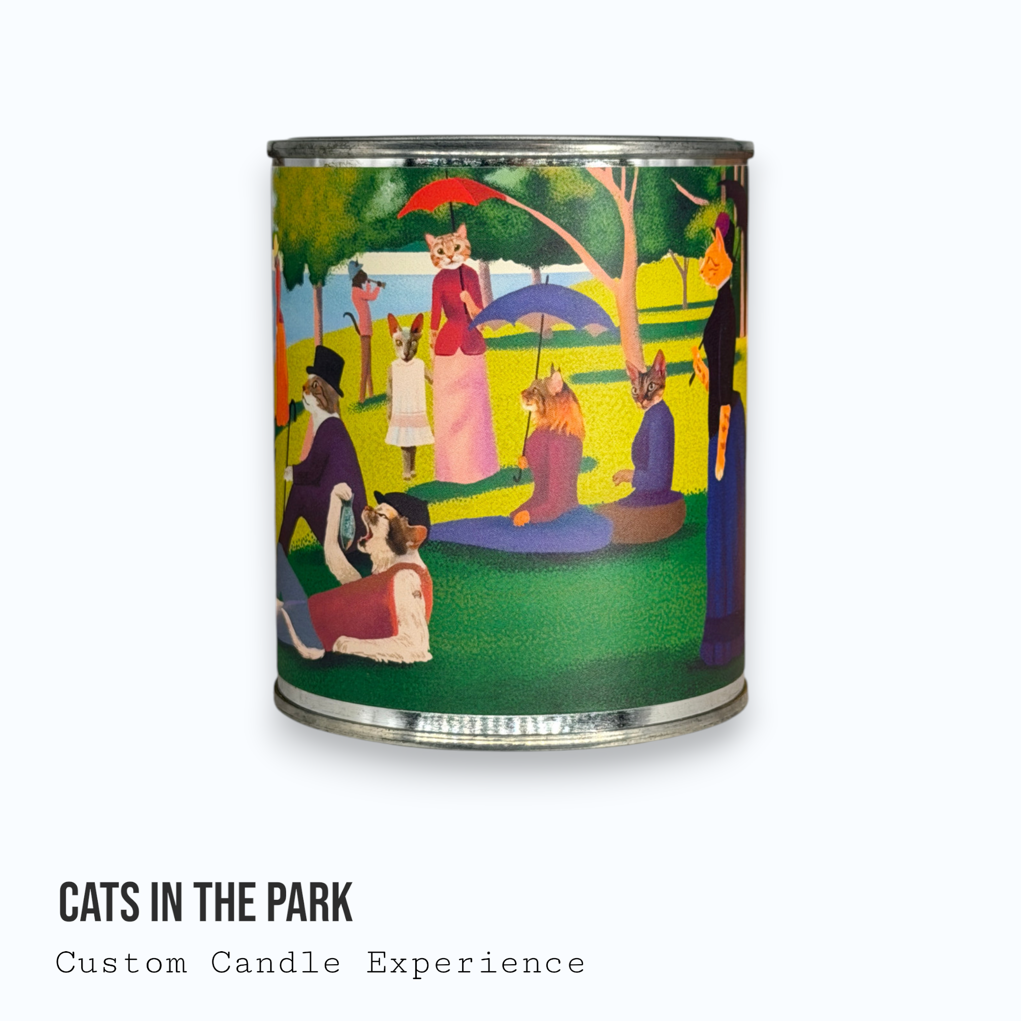 Cats In The Park Custom Candle