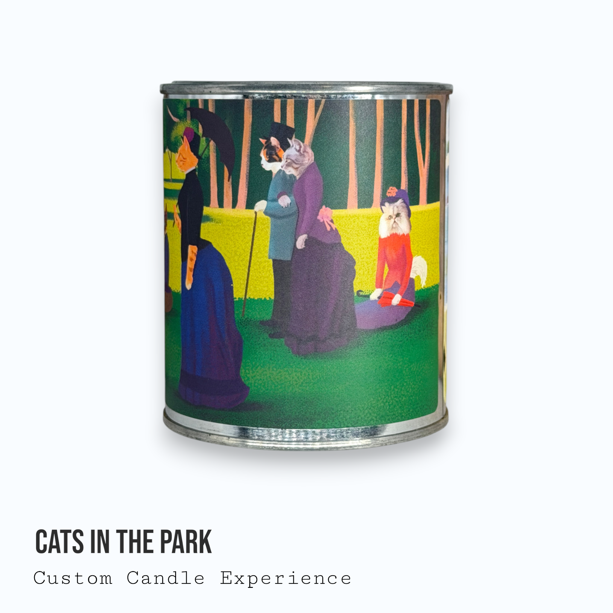 Cats In The Park Custom Candle