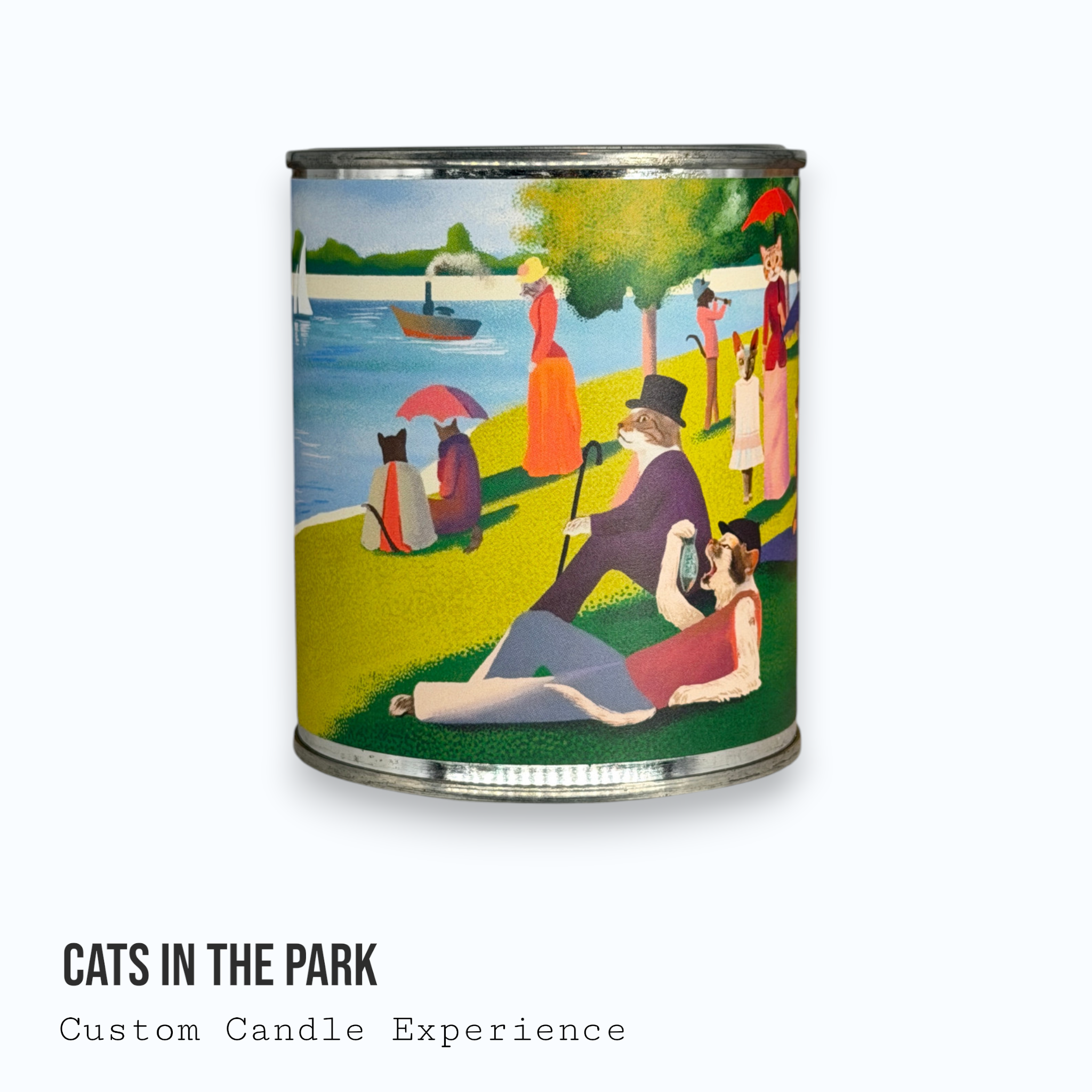 Cats In The Park Custom Candle