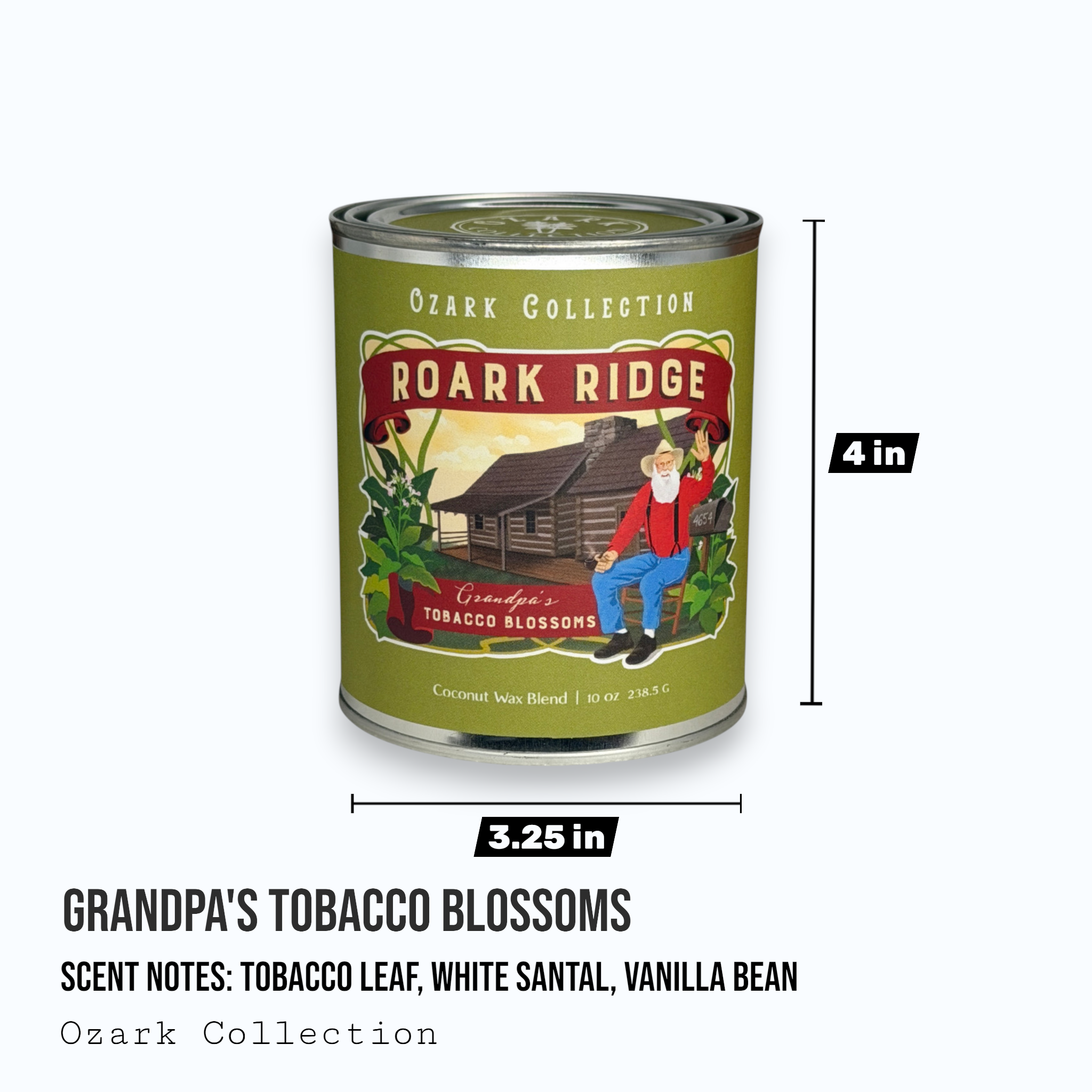 Grandpa's Tobacco Blossoms — Ozark Collection Paint Can Candle