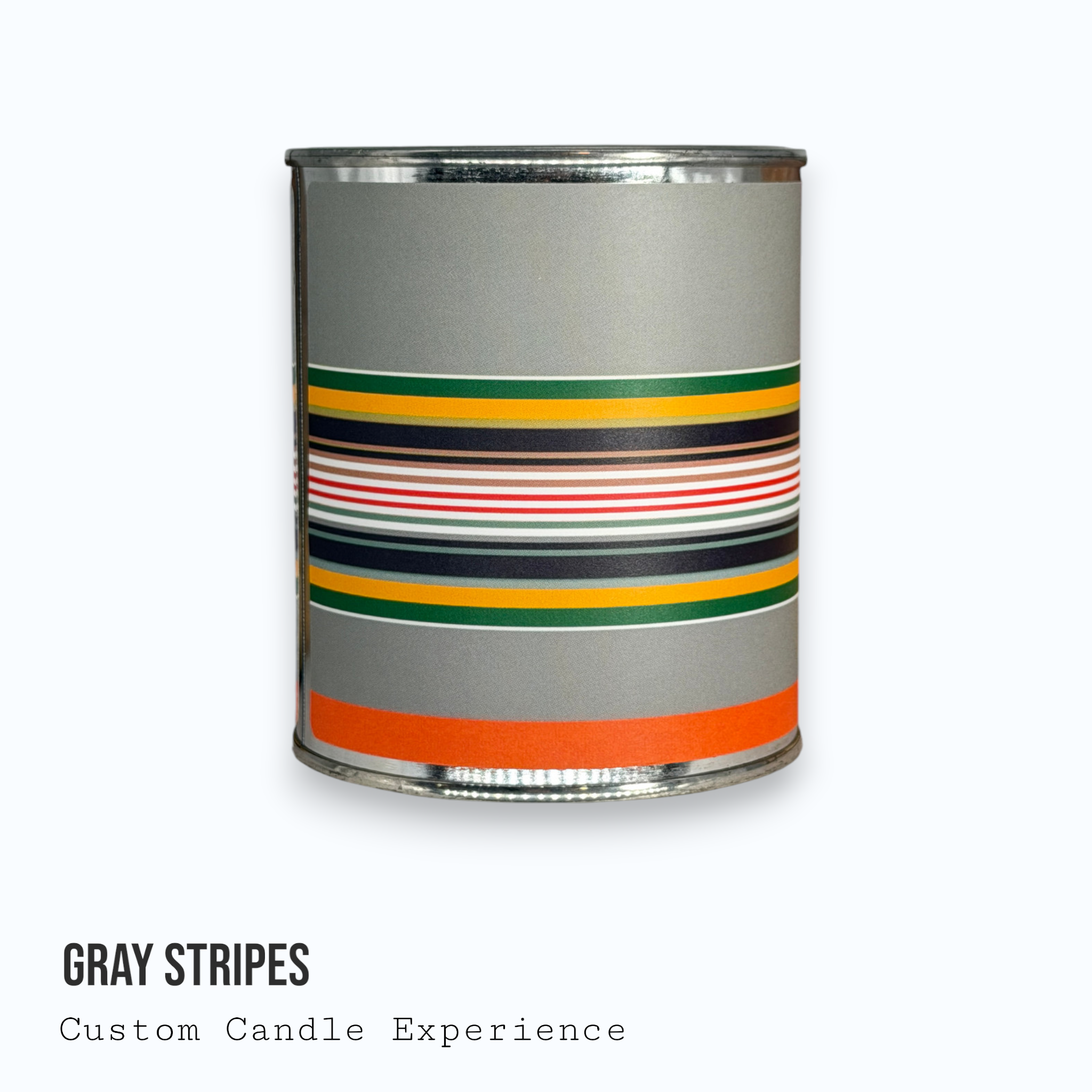 Gray Stripes Custom Candle