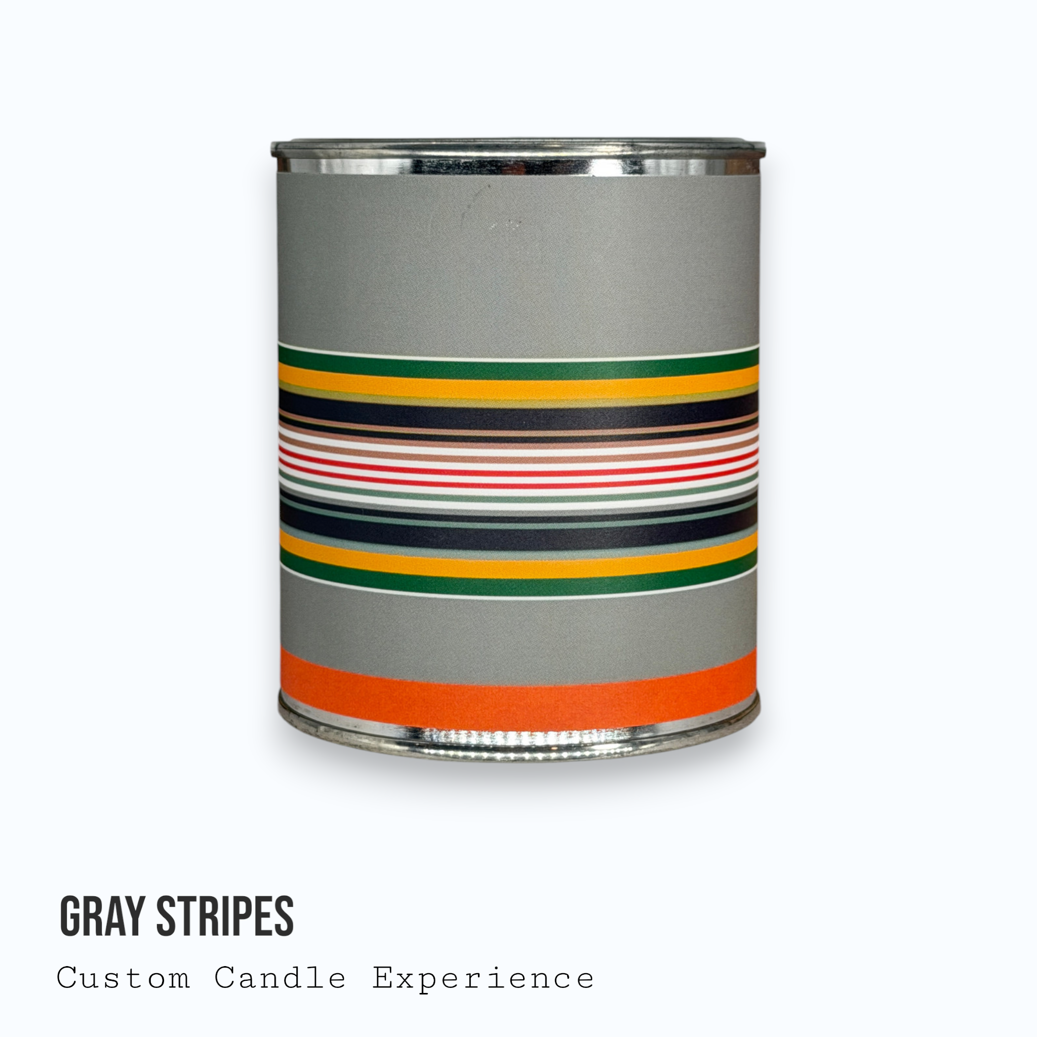 Gray Stripes Custom Candle