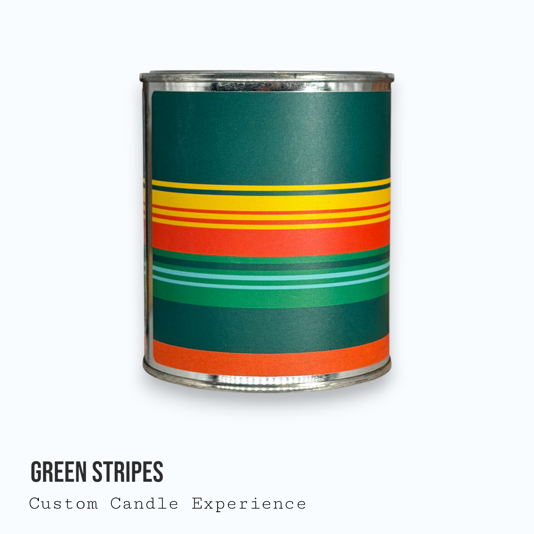 Green Stripes Custom Candle