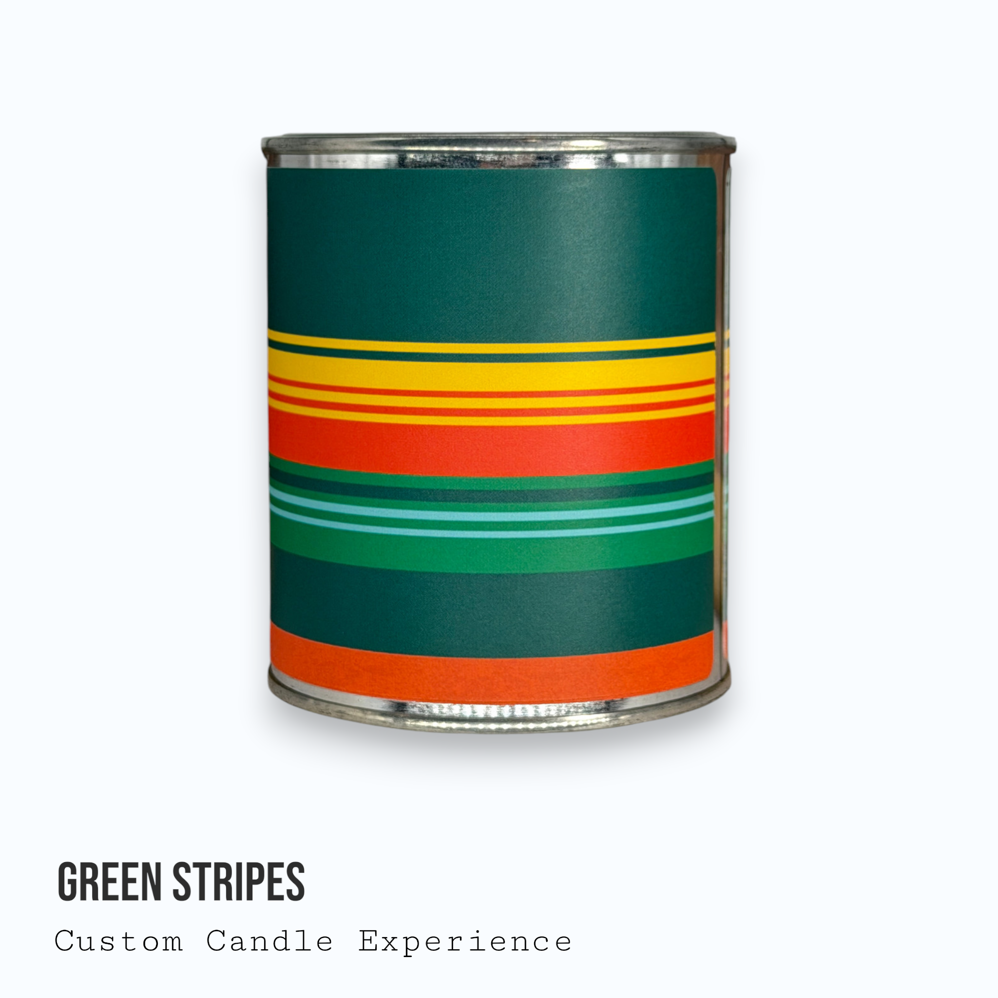 Green Stripes Custom Candle