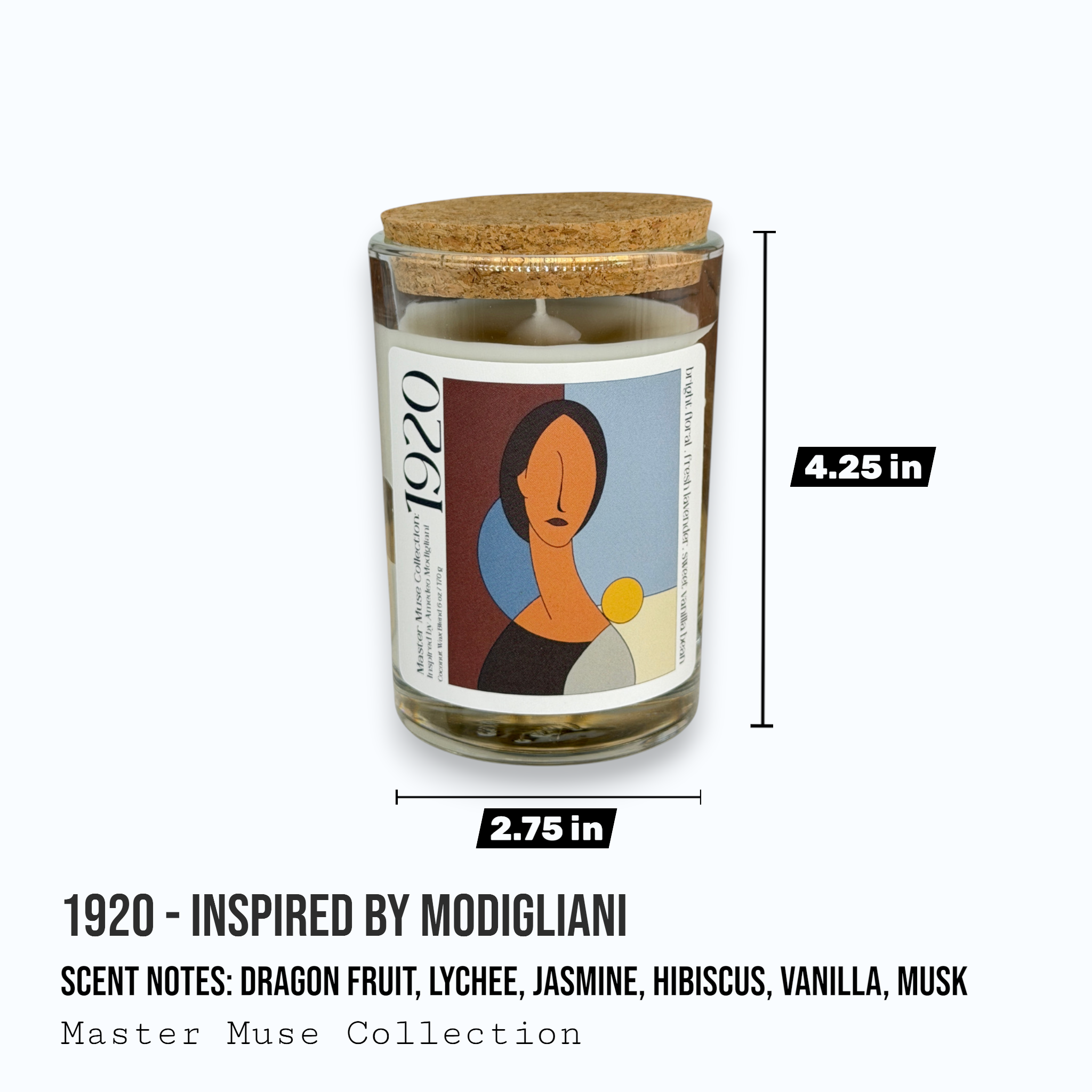 1920 - Master Muse Glass Jar Candle (Inspired by Modigliani)