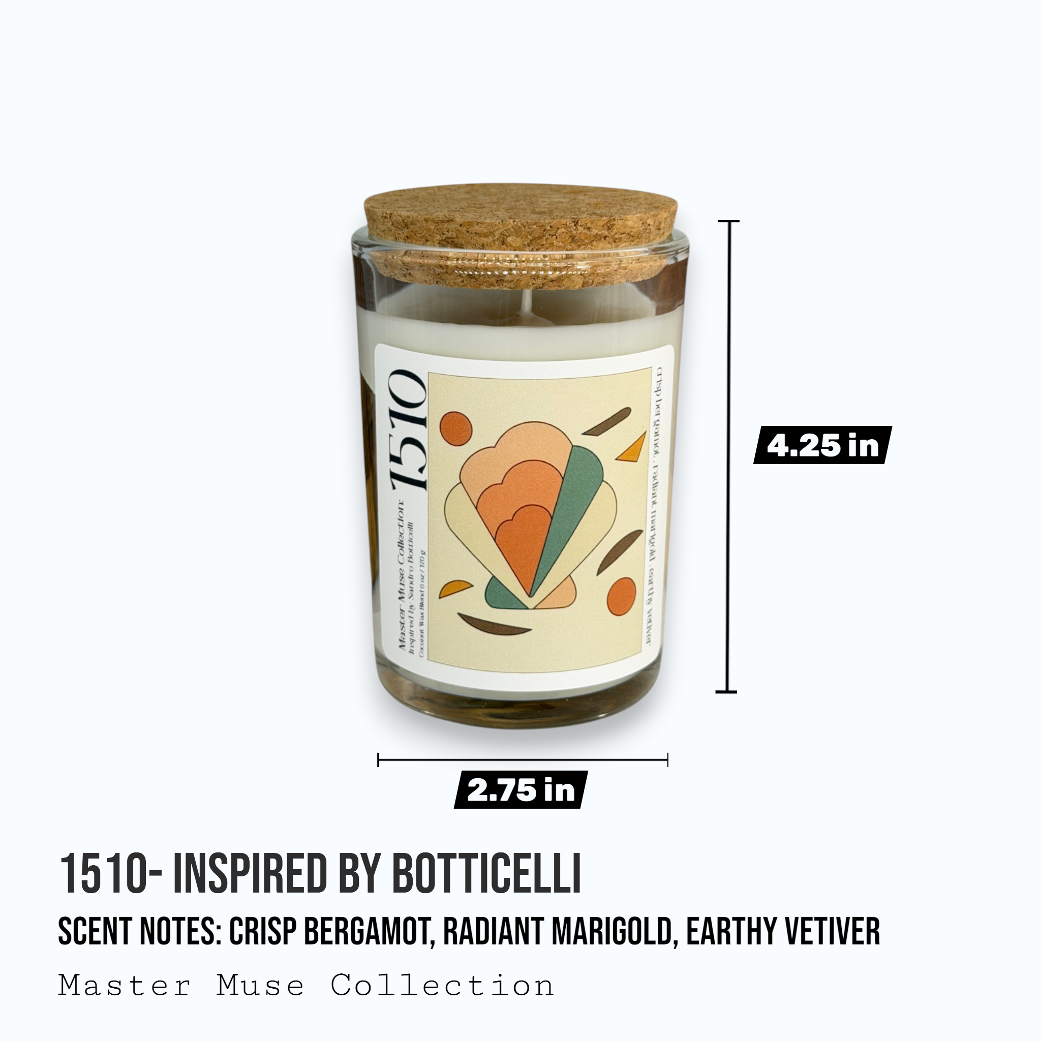 1510 - Master Muse Glass Jar Candle (Inspired by Botticelli)
