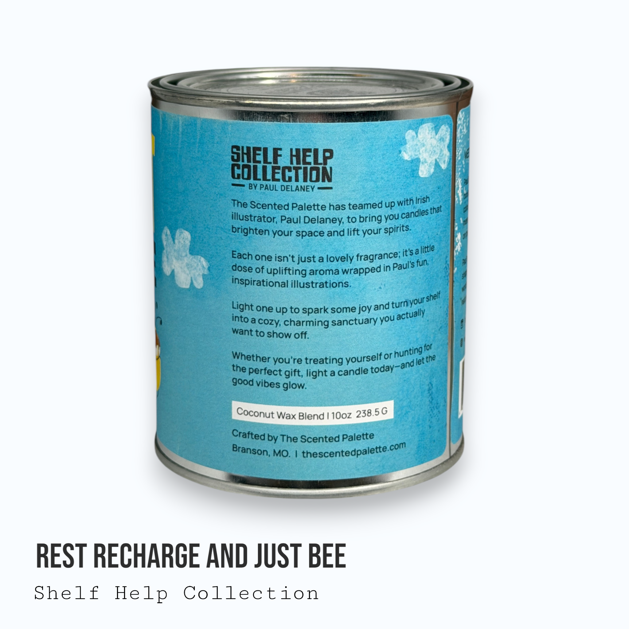 Rest, Recharge and Just Bee — Shelf Help Collection Paint Can Candle