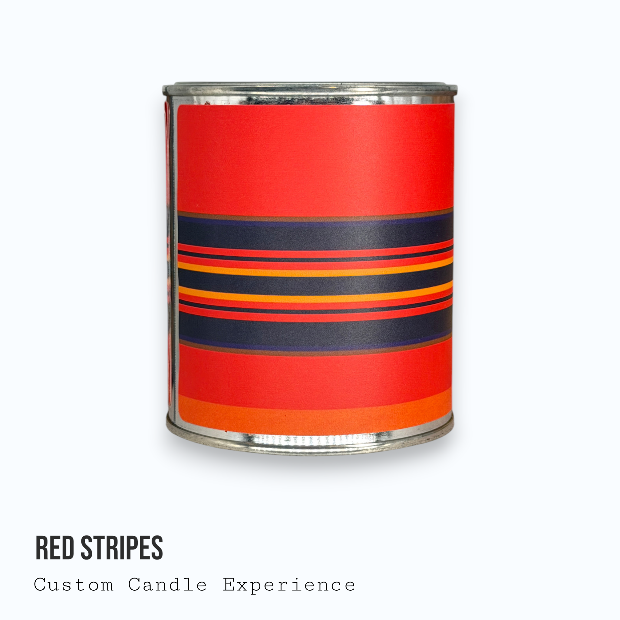 Red Stripes Custom Candle