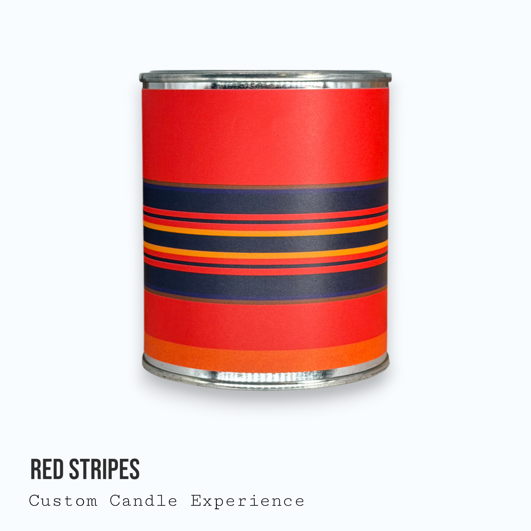 Red Stripes Custom Candle