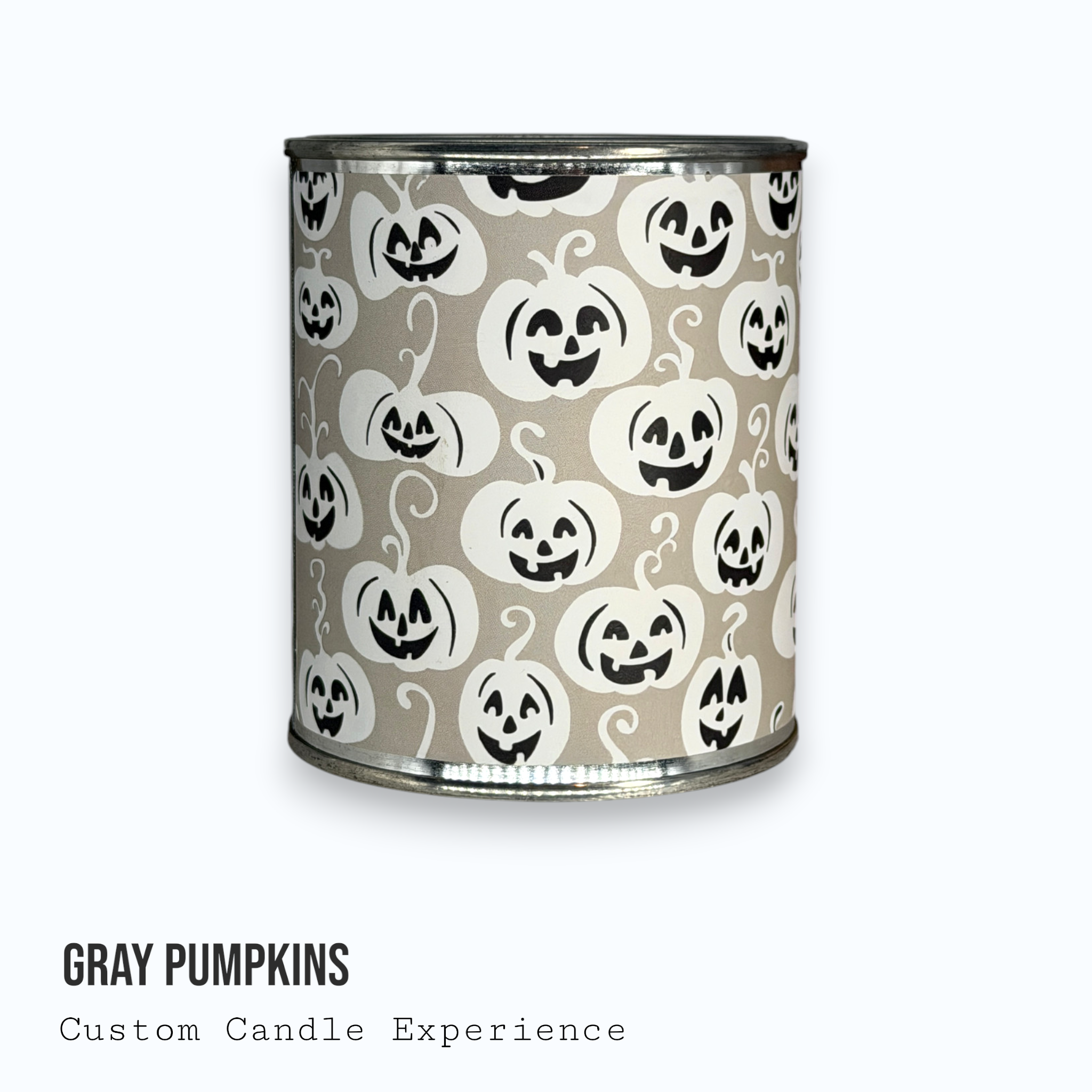 Grey Pumpkins Fall / Halloween Custom Candle